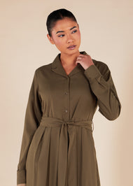 Waist Pleat Maxi Coffee - Final Sale