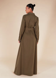 Waist Pleat Maxi Coffee - Final Sale