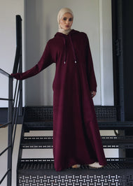 Hoody Abaya Burgundy