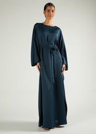 Loose Fit Abaya Charcoal Green