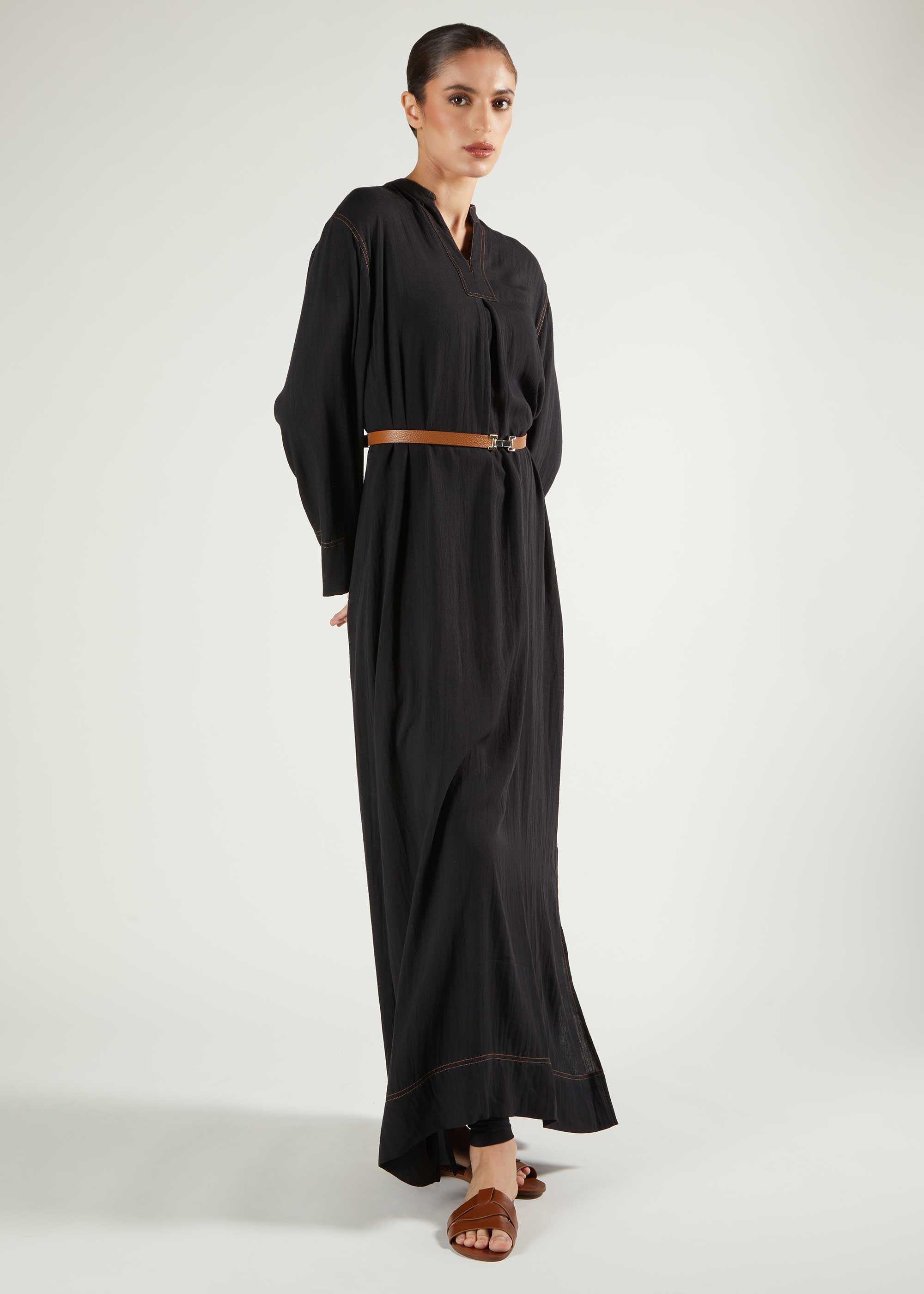 Denim Stitch Maxi Dress | Modest Maxi Dresses | Aab Modest Wear XL / 52 Denim Stitch Maxi Dress | Modest Maxi Dresses | Aab Modest Wear XL / 52