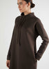 Funnel Neck Midi Dark Brown