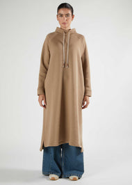 Funnel Neck Midi Nude