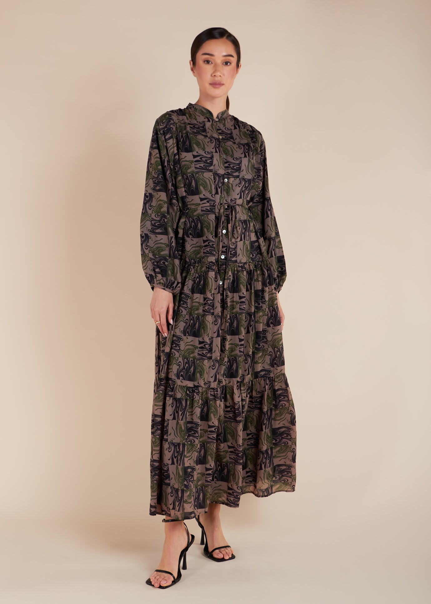Camo Tiered Maxi | Modest Maxi Dresses | Aab Modest Wear Camo Tiered Maxi | Modest Maxi Dresses | Aab Modest Wear