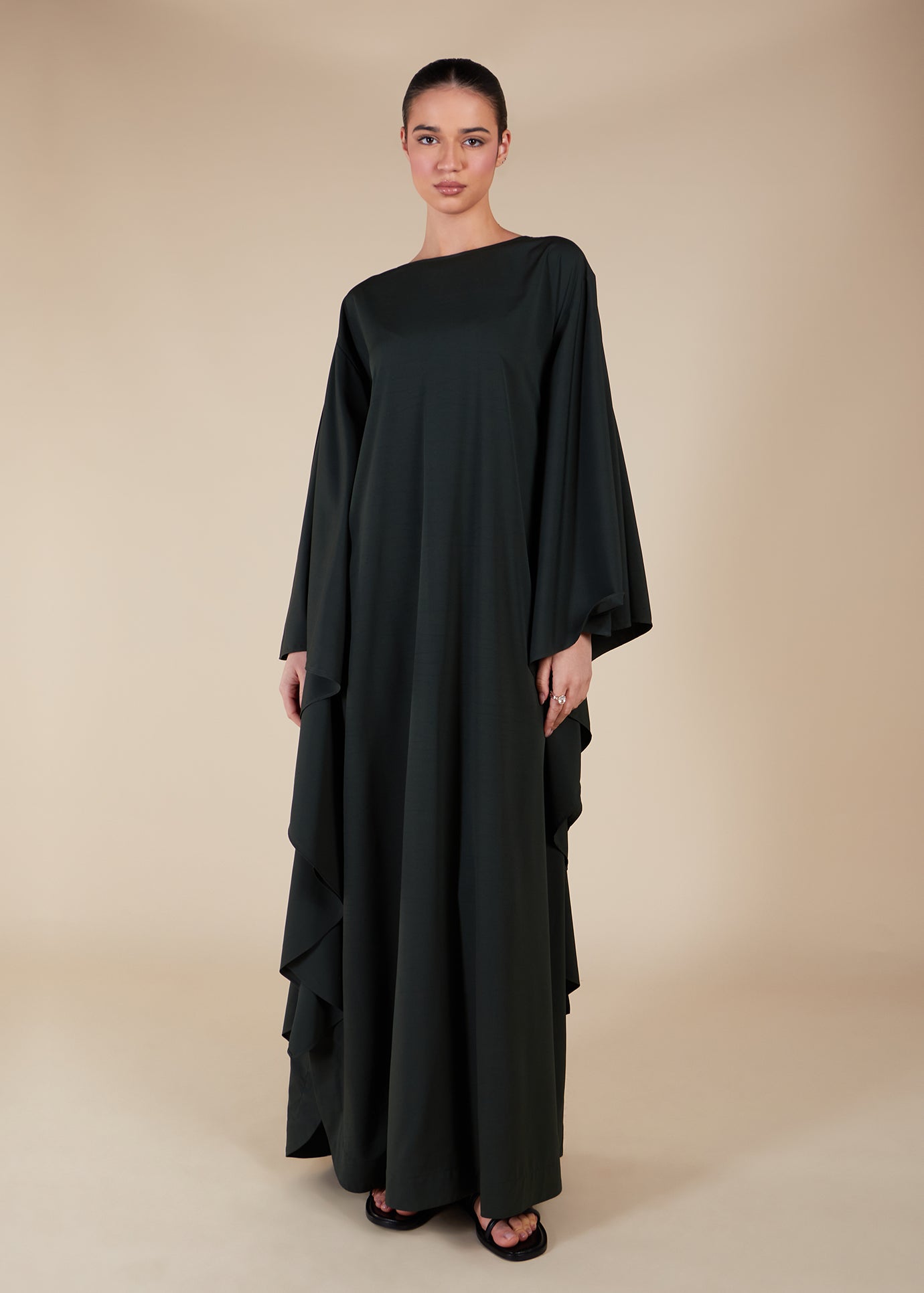 Floaty Kaftan Dark Green | Modest Kaftans | Aab Modest Wear Floaty Kaftan Dark Green | Modest Kaftans | Aab Modest Wear