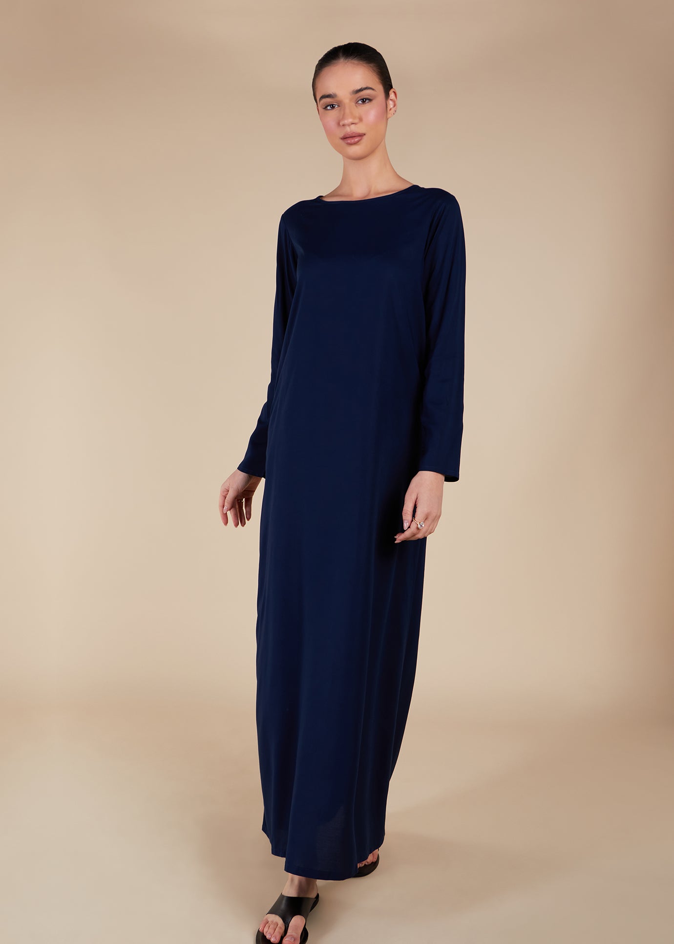 Cotton Full Sleeve Slip Navy | Modest Slip Dresses | Aab Modest Wear Xs / 56 Cotton Full Sleeve Slip Navy | Modest Slip Dresses | Aab Modest Wear Xs / 56