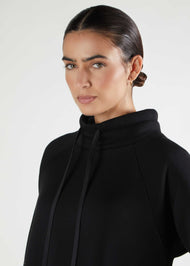 Funnel Neck Midi Black