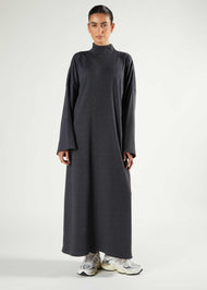 High Neck Abaya Charcoal