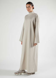 High Neck Abaya Nude