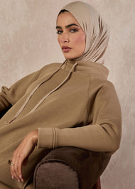 Funnel Neck Midi Nude