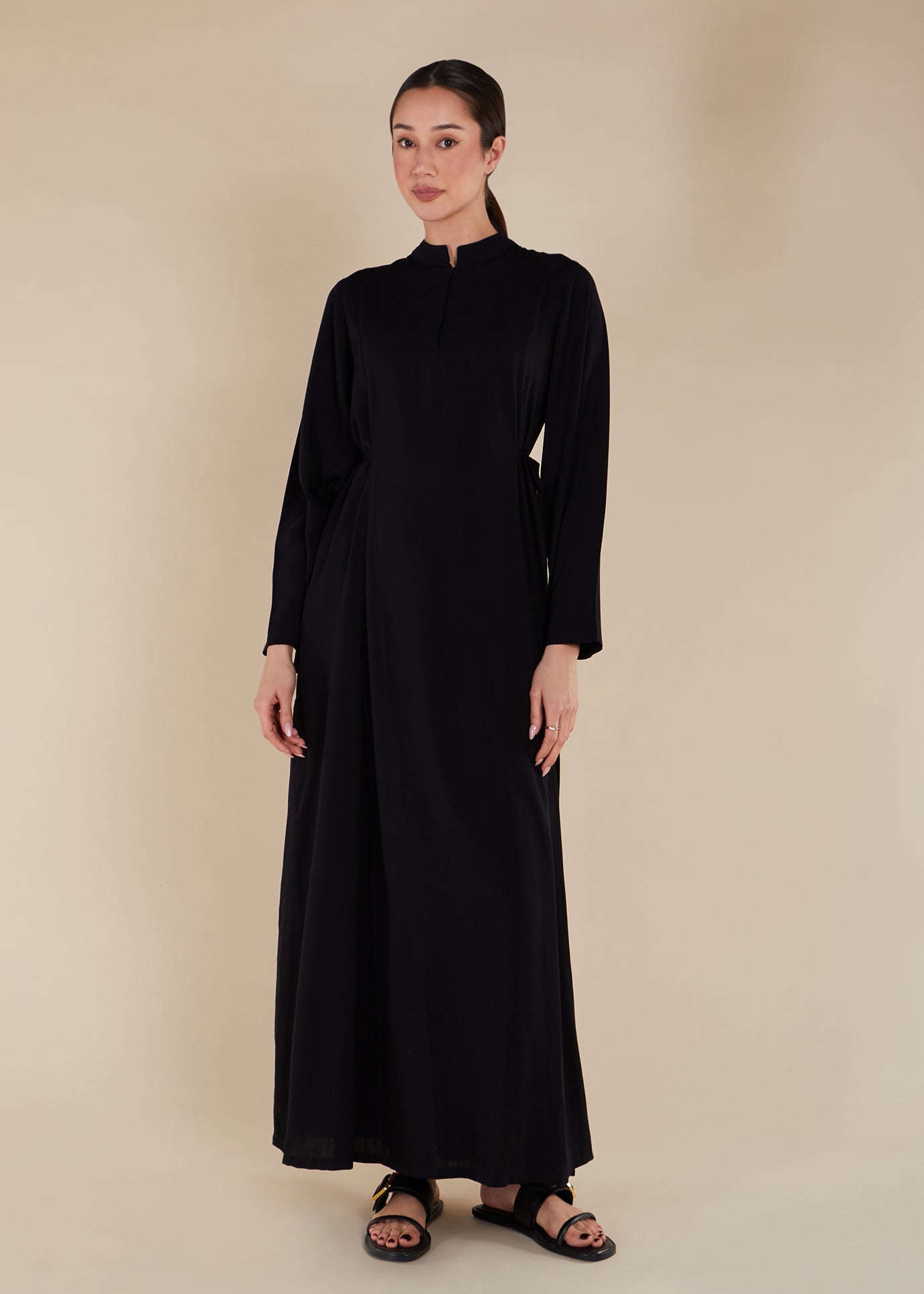 Side Tie Maxi Black | Modest Maxi Dresses | Aab Modest Wear XS / 56 Side Tie Maxi Black | Modest Maxi Dresses | Aab Modest Wear XS / 56
