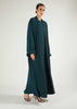 Two Piece Open Abaya With Slip Teal