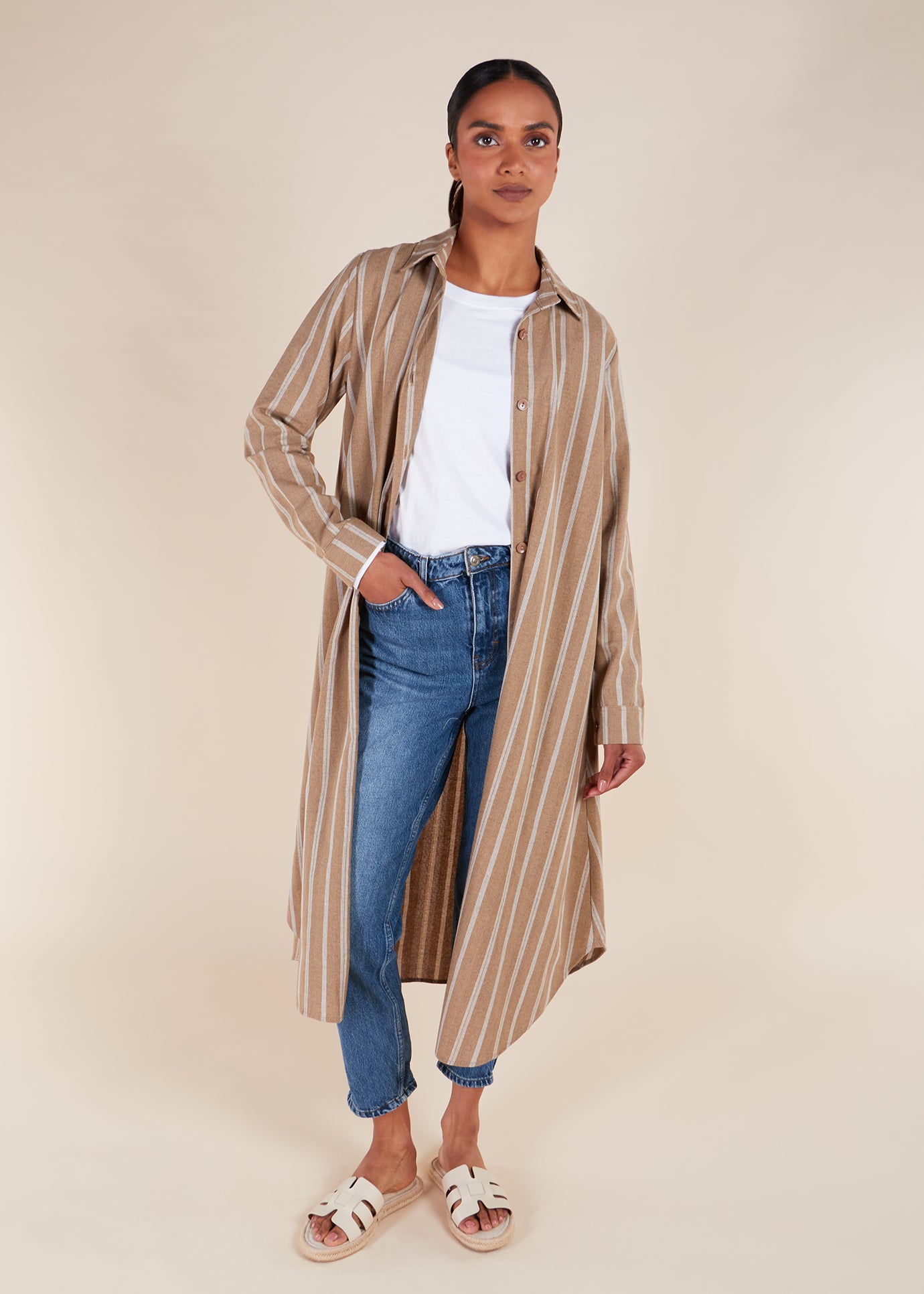 muji shirt dress Broadcloth Shirt Dress