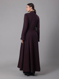 Sienna Asymmetric Coat Chocolate Plum