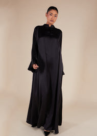 Self Print Abaya Black