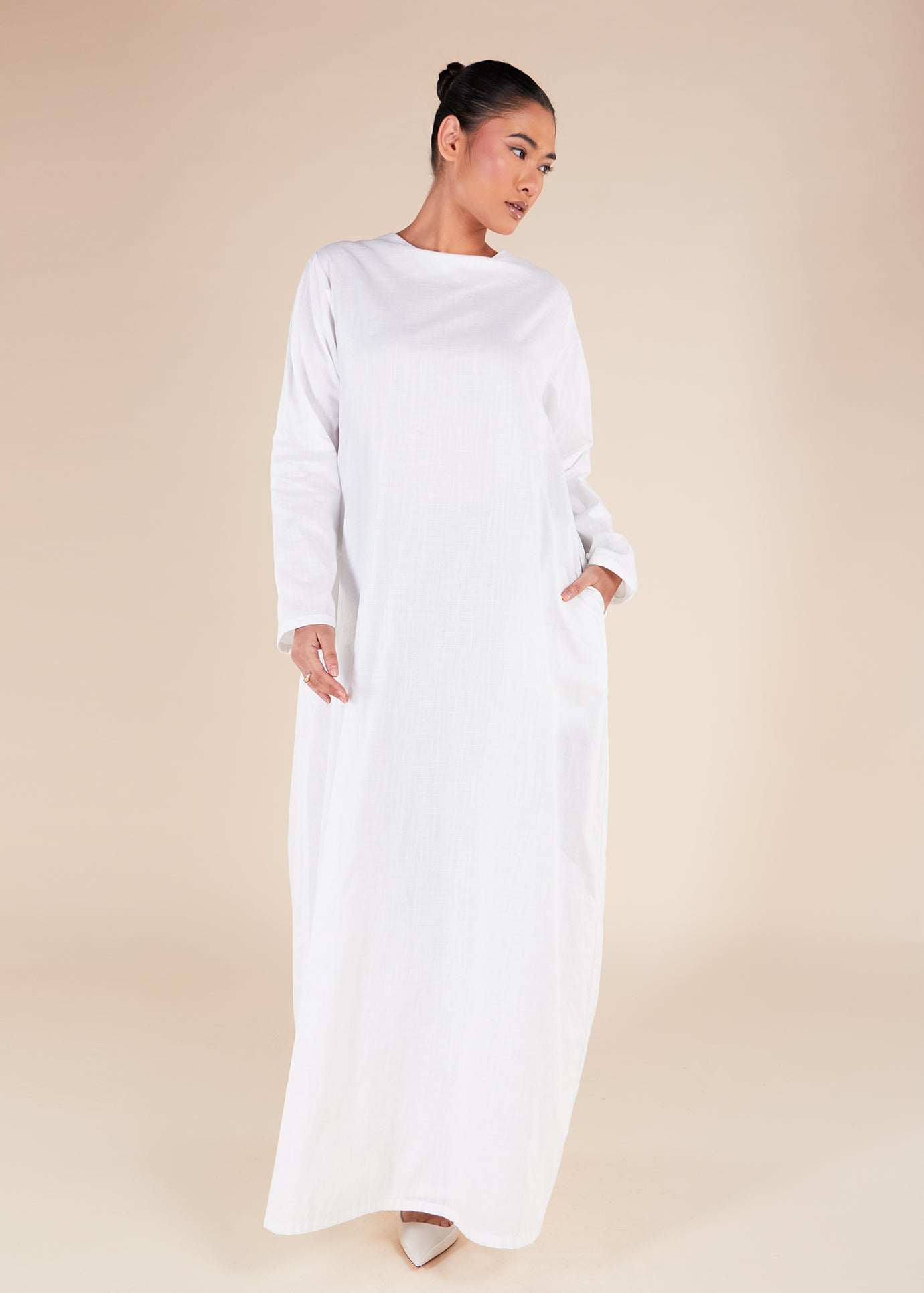 White Linen Dress | Modest Slip Dresses | Aab Modest Wear White Linen Dress | Modest Slip Dresses | Aab Modest Wear