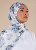 White Aquarelle Botanics Print Hijab