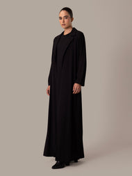 Two Piece Suit Abaya Black