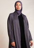 Pleated Open Abaya Charcoal