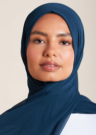 Mineral Blue Crepe Hijab