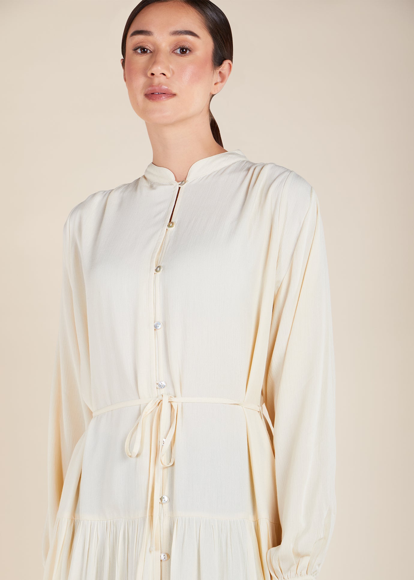 Creamy Cotton Tiered Maxi | Modest Maxi Dresses | Aab Modest Wear Creamy Cotton Tiered Maxi | Modest Maxi Dresses | Aab Modest Wear