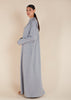 Front Zip Abaya Grey