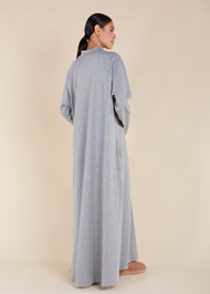 Front Zip Abaya Grey