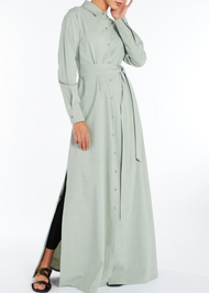 Sage Linen Maxi Dress