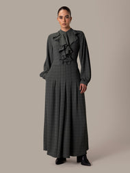 Ruffle Neck Maxi Sea Green