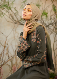 Deep Green Paisley Abaya