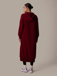 Hooded Midi Burgundy