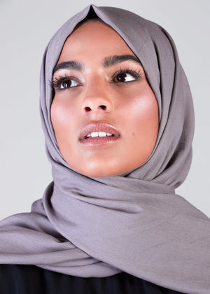 Cotton Twill Hijab Mid Grey | Cotton Twill Hijabs | Aab Modest Wear