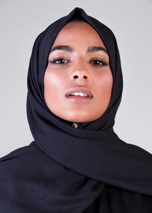 Black Cotton Twill Hijab