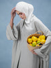 Cotton Open Abaya Grey