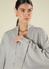 Cotton Open Abaya Grey