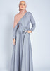 Pleat Neck Chambray Maxi | Maxi Dresses | Aab Modest Wear
