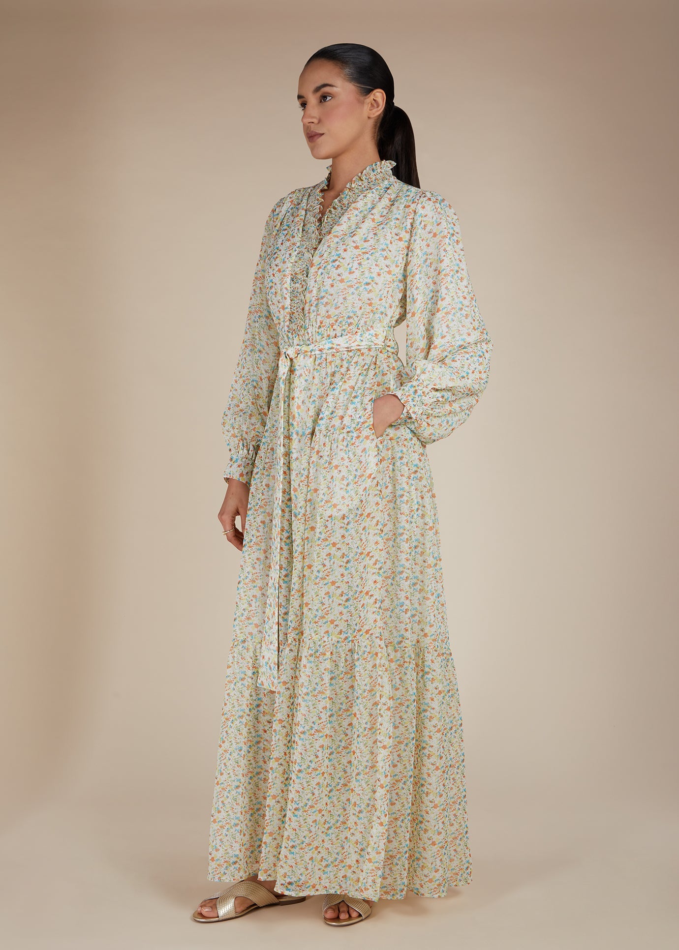 pastel maxi dress with sleeves Pastel Blooms Maxi | Modest Maxi Dresses