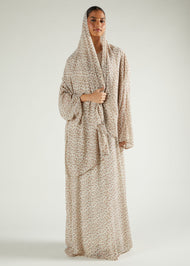 Cream Floral Prayer Abaya & Hijab
