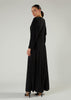 Side Pleat Abaya Black