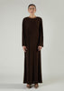 Side Pleat Abaya Chestnut