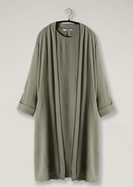 Girls Two Piece Open Abaya With Slip Mint