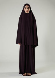 Prayer Abaya Set Plum