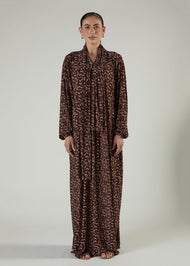 Printed Prayer Abaya Beige Flower