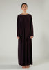 Side Pleat Abaya Plum