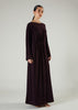 Side Pleat Abaya Plum