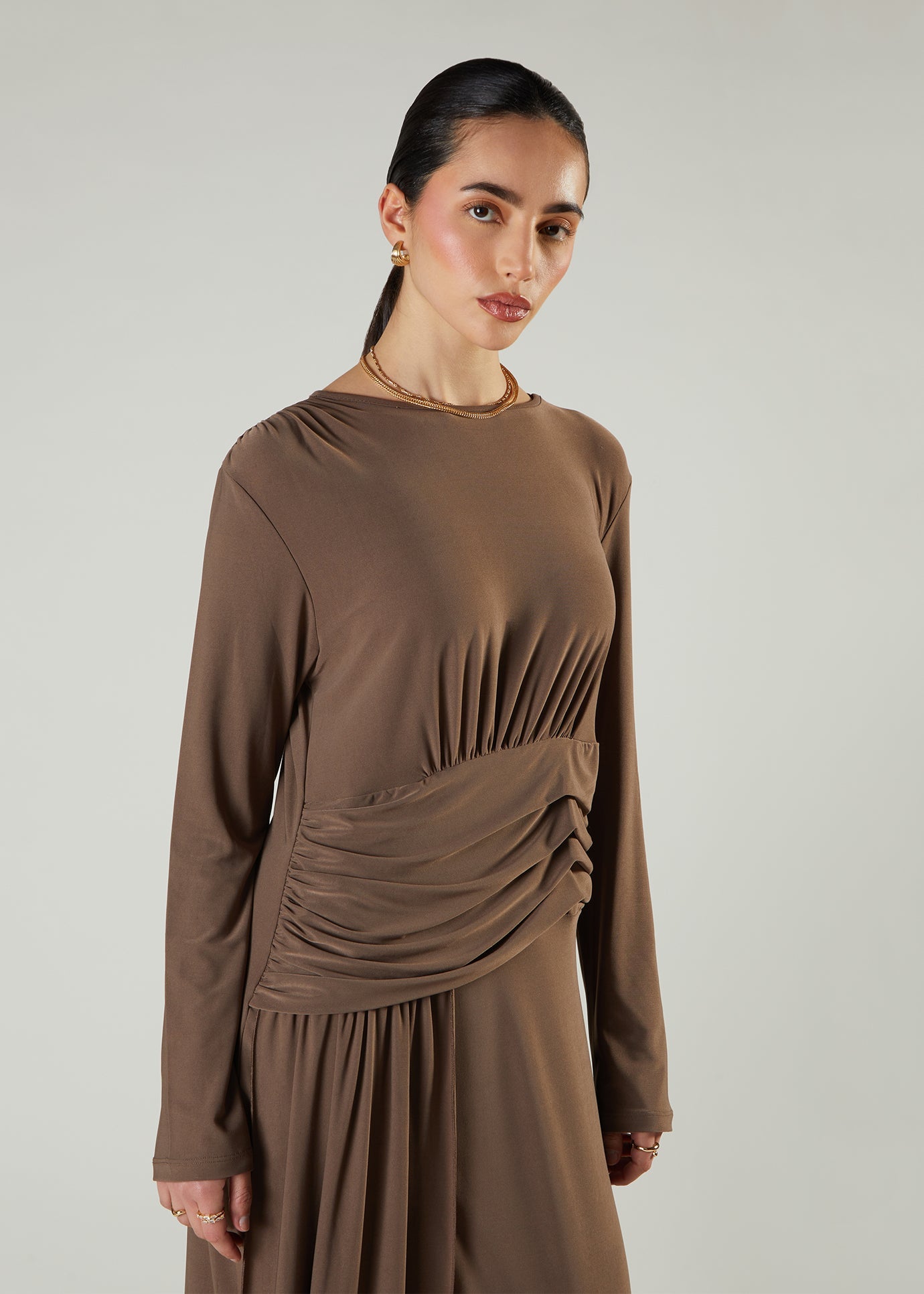 Alaia Maxi Toffee | Modest Maxi Dresses | Aab Modest Wear L / 56 Alaia Maxi Toffee | Modest Maxi Dresses | Aab Modest Wear L / 56