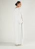 Boat Neck Abaya Off White