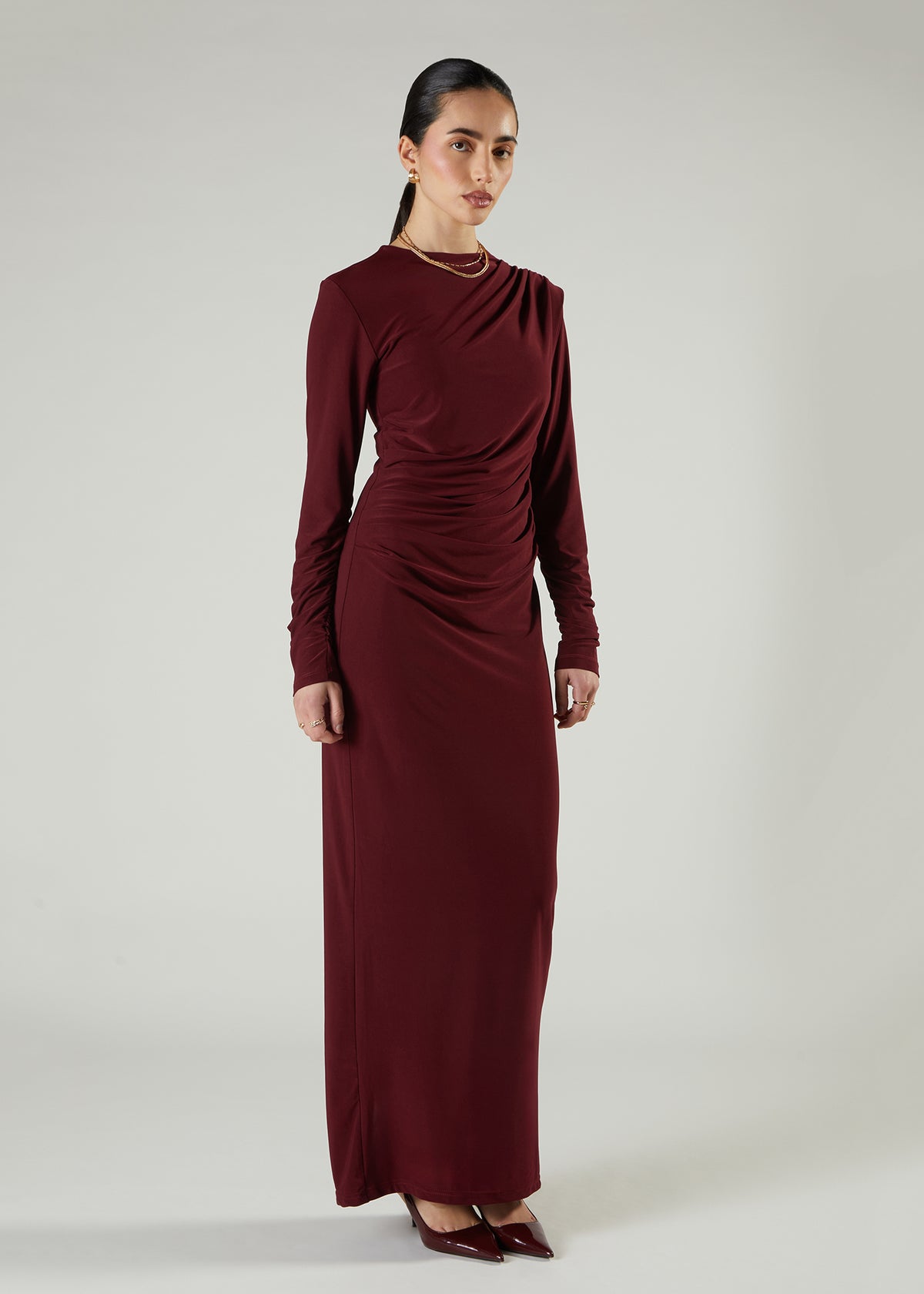 burgundy maxi dress modest Anya | Maxi Dresses Size:9-12