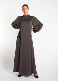 Balloon Sleeve Abaya Charcoal - Final Sale