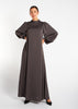 Balloon Sleeve Abaya Charcoal